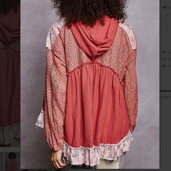 POL “ Kelly 2 “ POL Hoodie Zip Up Top Jacket with Crochet Lace Detail 76 - Picture 3 of 5